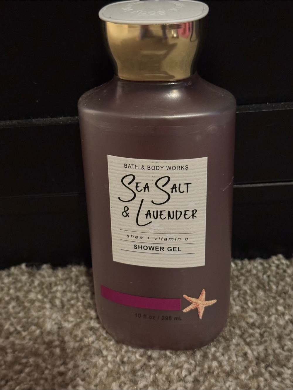 Bath & Body Works Sea Salt & Lavender Shower Gel - Mauve with Gold Cap